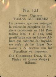 1924 Diaz Cigarros N258 #121 Bert Cole Back