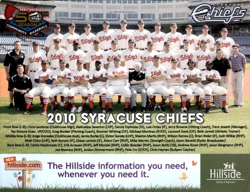 2010 Hillside Syracuse Chiefs Team Photo #NNO Syracuse Chiefs Front