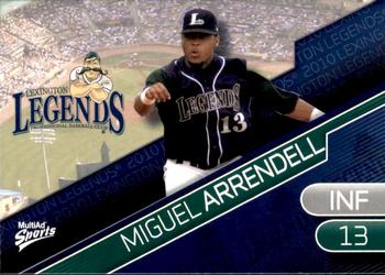 2010 MultiAd Lexington Legends #22 Miguel Arrendell Front