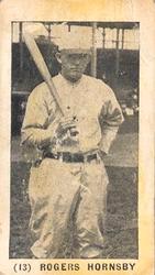 1927 York Caramel (E210) (Type 1) #13 Rogers Hornsby Front