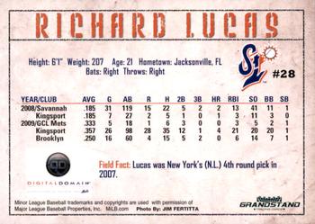 2010 Grandstand St. Lucie Mets #NNO Richard Lucas Back