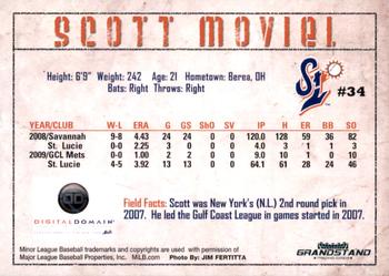2010 Grandstand St. Lucie Mets #NNO Scott Moviel Back