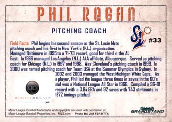 2010 Grandstand St. Lucie Mets #NNO Phil Regan Back