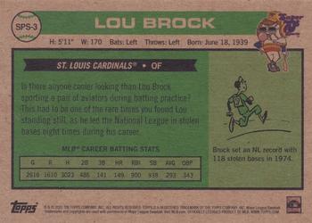 2020 Topps x Super 70s Sports - Spectacular Spectacles #SPS-3 Lou Brock Back