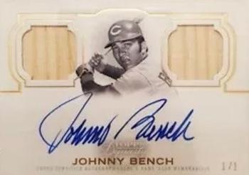 2020 Topps Dynasty - Dynasty Autographed Dual Relic Gold #ADR-JB Johnny Bench Front