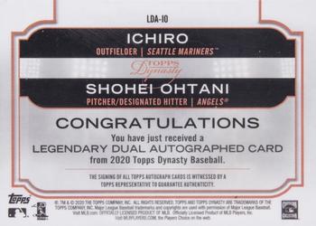 2020 Topps Dynasty - Dynasty Legendary Dual Autographs SIlver #LDA-IO Ichiro / Shohei Ohtani Back