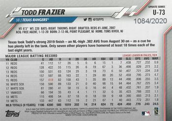 2020 Topps Update - Gold Foil #U-73 Todd Frazier Back
