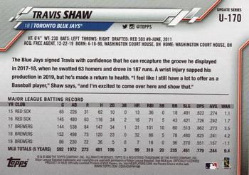 2020 Topps Update - Gold Foil #U-170 Travis Shaw Back