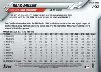 2020 Topps Update - Rainbow Foil #U-53 Brad Miller Back
