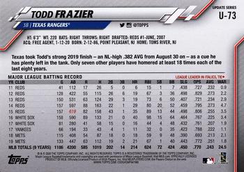 2020 Topps Update - Rainbow Foil #U-73 Todd Frazier Back