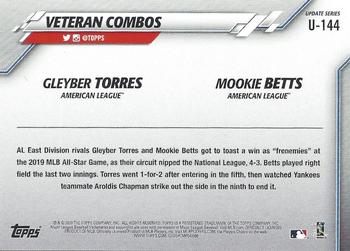 2020 Topps Update - Rainbow Foil #U-144 MLB All-Star Rivals (Mookie Betts / Gleyber Torres) Back