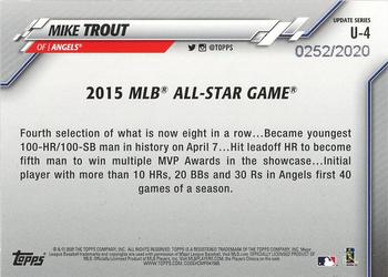 2020 Topps Update - Gold #U-4 Mike Trout Back