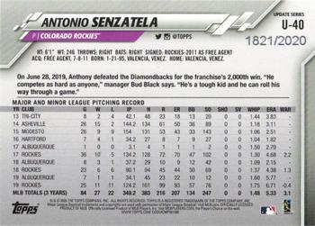 2020 Topps Update - Gold #U-40 Antonio Senzatela Back