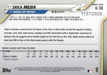 2020 Topps Update - Gold #U-58 Erick Mejia Back