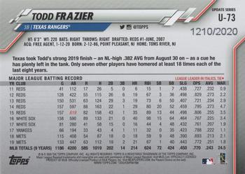 2020 Topps Update - Gold #U-73 Todd Frazier Back