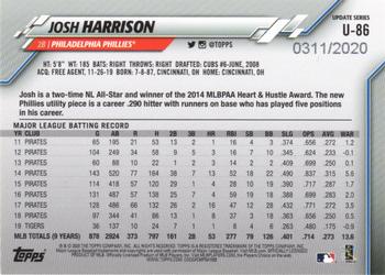 2020 Topps Update - Gold #U-86 Josh Harrison Back