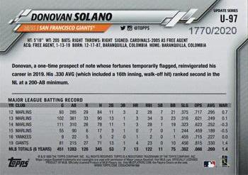 2020 Topps Update - Gold #U-97 Donovan Solano Back