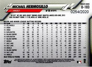 2020 Topps Update - Gold #U-103 Michael Hermosillo Back