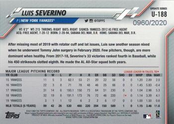 2020 Topps Update - Gold #U-188 Luis Severino Back