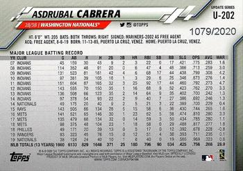 2020 Topps Update - Gold #U-202 Asdrubal Cabrera Back