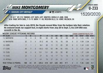 2020 Topps Update - Gold #U-233 Mike Montgomery Back