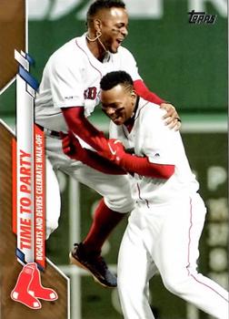 2020 Topps Update - Gold #U-273 Time to Party (Rafael Devers / Xander Bogaerts) Front