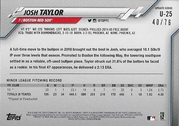 2020 Topps Update - Independence Day #U-25 Josh Taylor Back