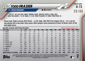 2020 Topps Update - Black #U-73 Todd Frazier Back