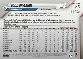 2020 Topps Update - Father’s Day Powder Blue #U-73 Todd Frazier Back