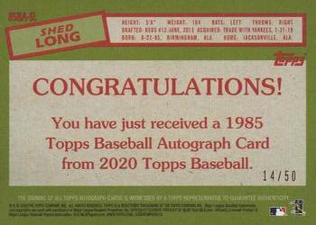 2020 Topps Update - 1985 Topps Baseball Autographs Gold #85BA-SL Shed Long Back