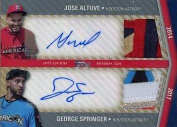 2020 Topps Update - All-Star Stitches Dual Autographs Platinum #ASDA-AS George Springer / Jose Altuve Front