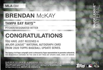 2020 Topps Update - Major League Material Autographs #MLA-BM Brendan McKay Back