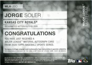 2020 Topps Update - Major League Material Autographs Red #MLA-JSO Jorge Soler Back