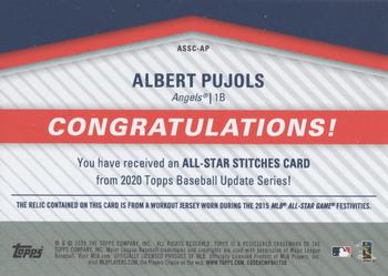 2020 Topps Update - All-Star Stitches Relics #ASSC-AP Albert Pujols Back
