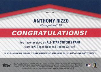 2020 Topps Update - All-Star Stitches Relics #ASSC-AR Anthony Rizzo Back