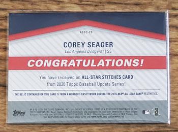 2020 Topps Update - All-Star Stitches Relics #ASSC-CS Corey Seager Back