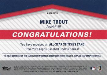 2020 Topps Update - All-Star Stitches Relics #ASSC-MTR Mike Trout Back