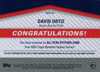 2020 Topps Update - All-Star Stitches Relics Red #ASSC-DO David Ortiz Back