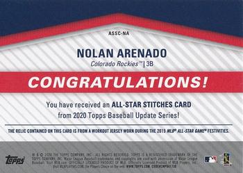 2020 Topps Update - All-Star Stitches Relics Red #ASSC-NA Nolan Arenado Back