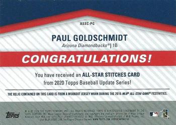 2020 Topps Update - All-Star Stitches Relics Red #ASSC-PG Paul Goldschmidt Back