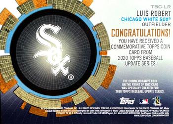 2020 Topps Update - Baseball Coin Cards #TBC-LR Luis Robert Back