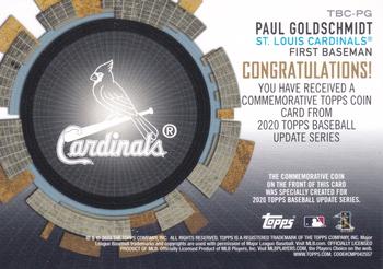 2020 Topps Update - Baseball Coin Cards #TBC-PG Paul Goldschmidt Back