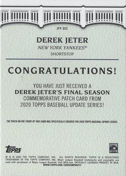 2020 Topps Update - Derek Jeter Final Season Commemorative Patch #JFP-DJ2 Derek Jeter Back