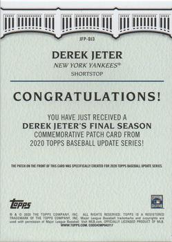 2020 Topps Update - Derek Jeter Final Season Commemorative Patch #JFP-DJ3 Derek Jeter Back