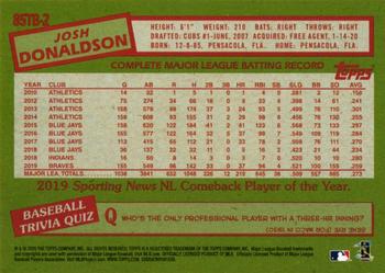 2020 Topps Update - 1985 Topps Baseball 35th Anniversary #85TB-2 Josh Donaldson Back