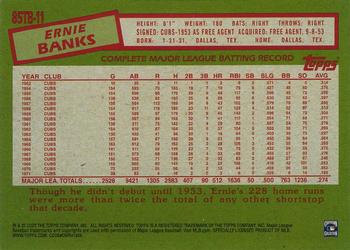 2020 Topps Update - 1985 Topps Baseball 35th Anniversary #85TB-11 Ernie Banks Back
