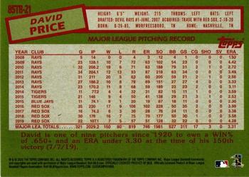 2020 Topps Update - 1985 Topps Baseball 35th Anniversary #85TB-21 David Price Back