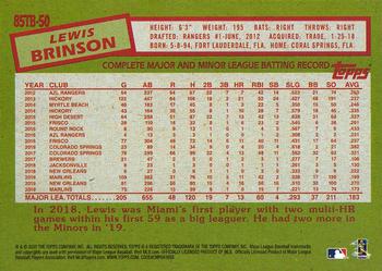 2020 Topps Update - 1985 Topps Baseball 35th Anniversary #85TB-50 Lewis Brinson Back