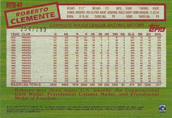 2020 Topps Update - 1985 Topps Baseball 35th Anniversary Black #85TB-49 Roberto Clemente Back