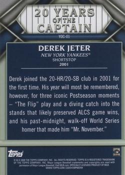 2020 Topps Update - 20 Years of The Captain #YOC-01 Derek Jeter Back